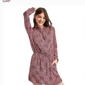 Bundle Gap Paisley Boho Long Sleeve Shift Red White  & Elle green dress Sz M